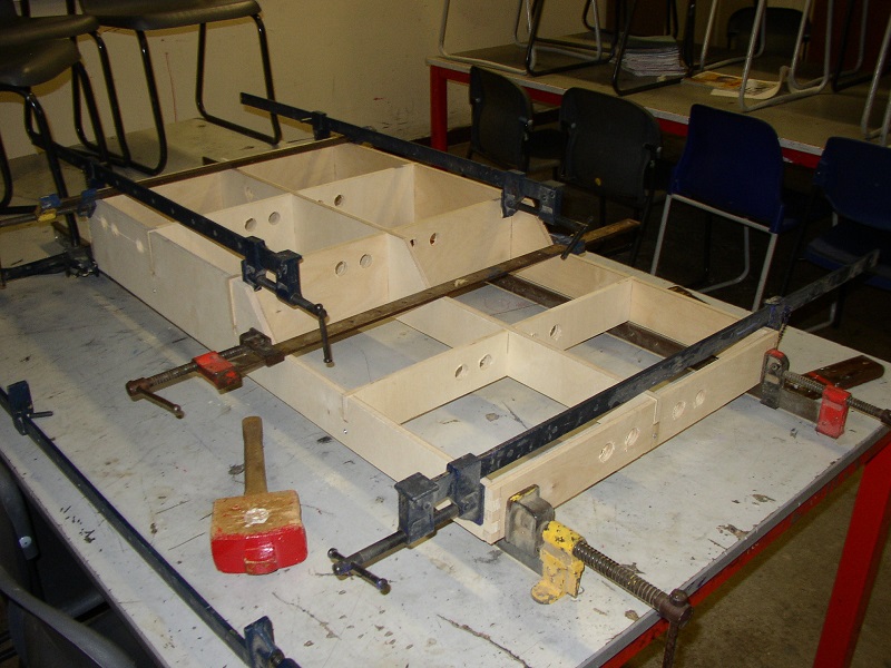 One of the Scenic boards under construction in the school workshop.