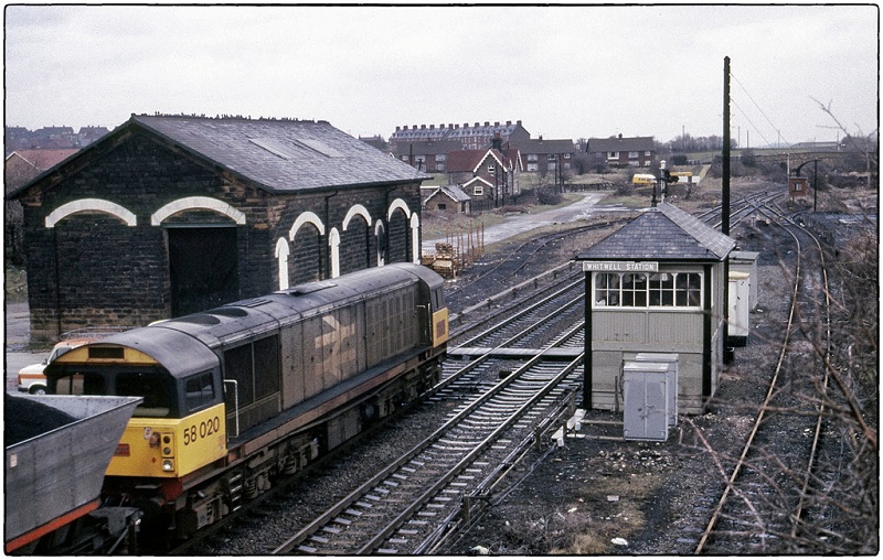 A view towards the station in 1987