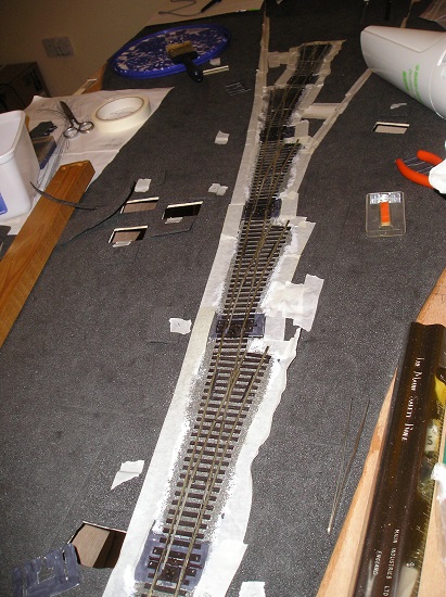 First track down and ballasted, prior to removal of masking tape..jpg